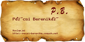Pécsi Bereniké névjegykártya